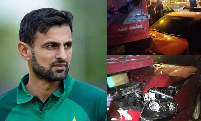 shoaib malik car acident